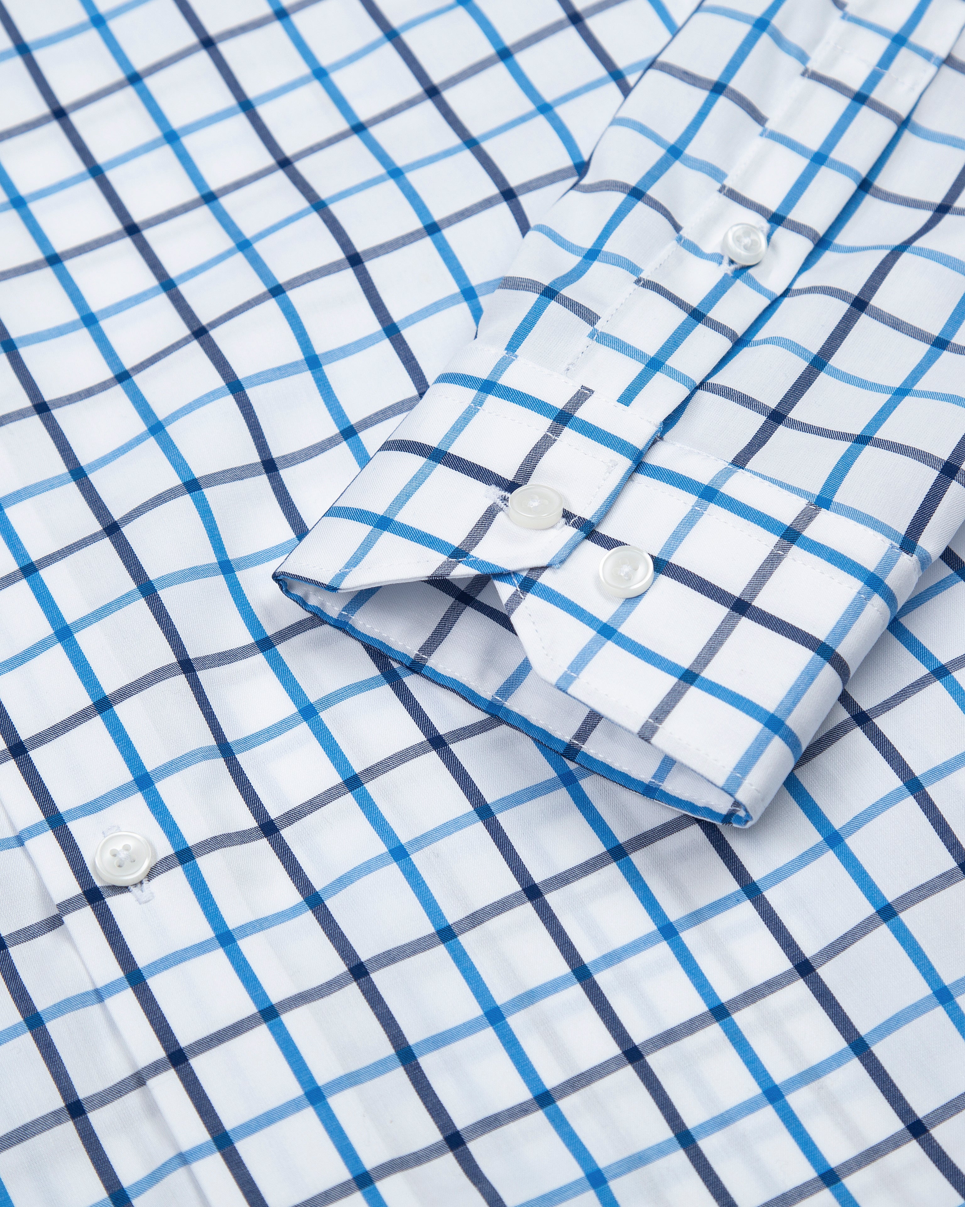 Camisa Cuadro Ventana Algodón Multiazul